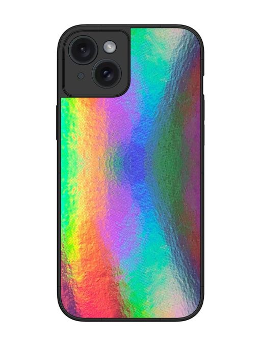 Colorful Holographic Background Glossy Metal TPU Phone Cover for Apple Iphone 15 Plus