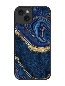 Abstract Background Blue Glossy Metal TPU Phone Cover for Apple Iphone 15 Plus