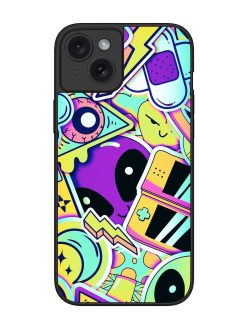 Scratch Art Glossy Metal Phone Cover for Apple Iphone 15 Plus