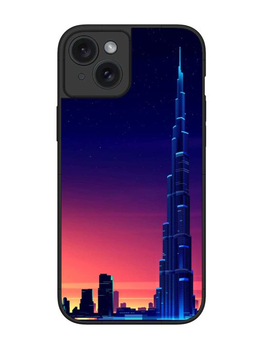 Burj Khalifa Abstract Glossy Metal Phone Cover for Apple Iphone 15 Plus