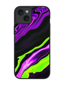 Bright Fluid Violet Glossy Metal Phone Cover for Apple Iphone 15 Plus