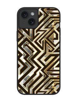 Technology Geometric Seamless Glossy Metal Phone Cover for Apple Iphone 15 Plus