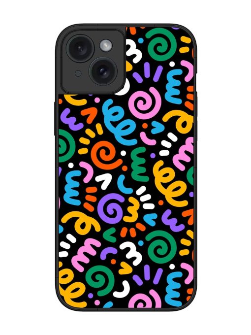 Colorful Seamless Vector Glossy Metal Phone Cover for Apple Iphone 15 Plus