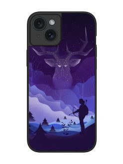Deer Forest River Glossy Metal Phone Cover for Apple Iphone 15 Plus