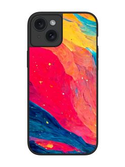 Starry Night Glossy Metal Phone Cover for Apple Iphone 15 Plus