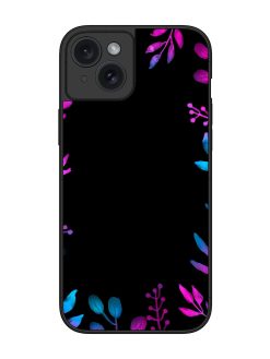 Flower Pattern Watercolor Glossy Metal Phone Cover for Apple Iphone 15 Plus