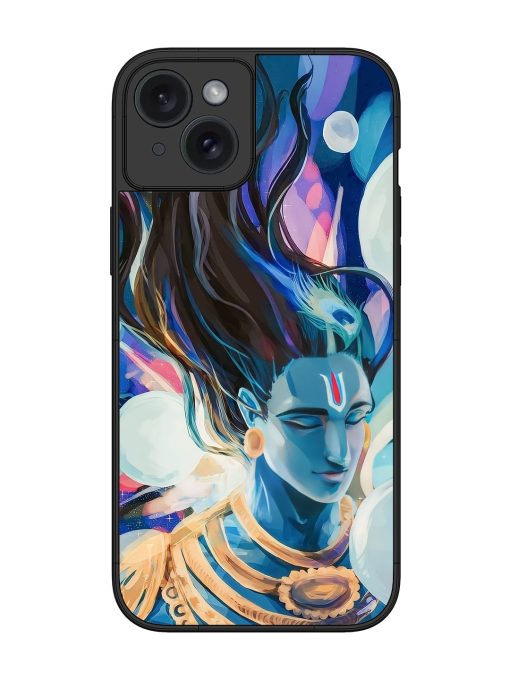 Bhagwan Sri Krishna Glossy Metal Phone Cover for Apple Iphone 15 Plus