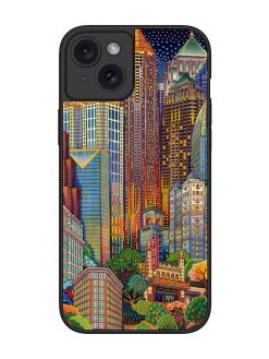 Cityscapes Art Glossy Metal Phone Cover for Apple Iphone 15 Plus
