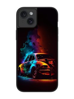 High Classic Car Art Glossy Metal Phone Cover for Apple Iphone 15 Plus