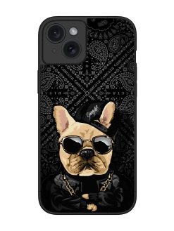 Gangsta Cool Sunmetales Dog Glossy Metal Phone Cover for Apple Iphone 15 Plus