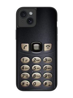 Retro Cell Phone Art Glossy Metal Phone Cover for Apple Iphone 15 Plus