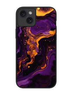 Painting Of A Purple Glossy Metal Phone Cover for Apple Iphone 15 Plus