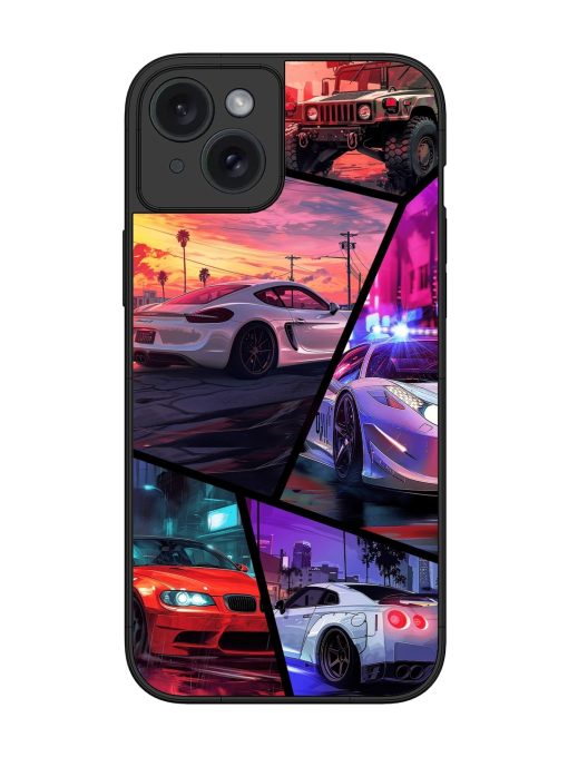 Ride In Pixels Glossy Metal Phone Cover for Apple Iphone 15 Plus