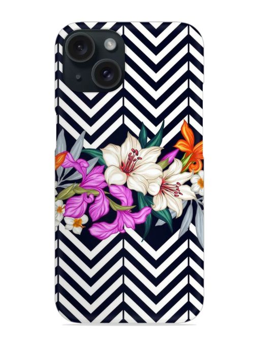 Zigzag Flower Art Snap Case Edge Zapvi