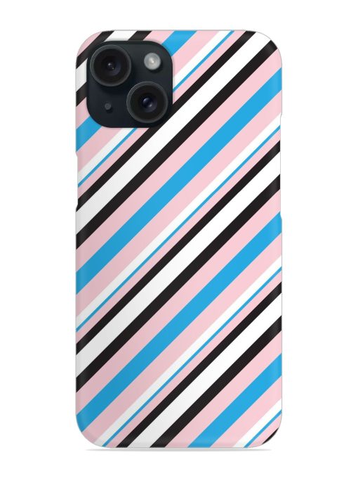 Pink Diagonal Striped Snap Case