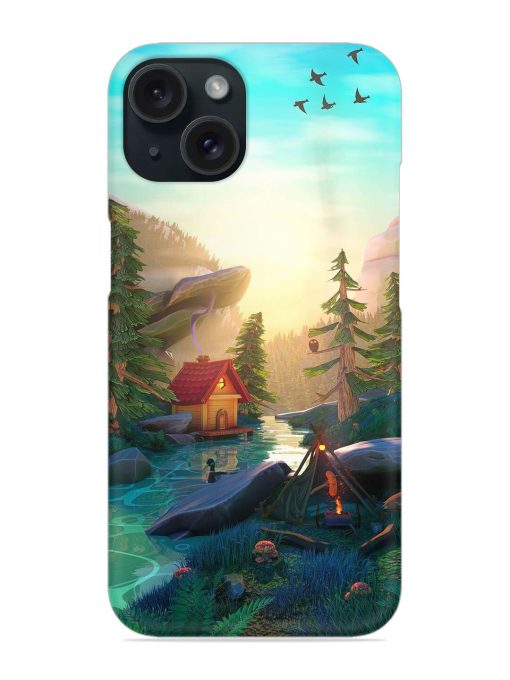 Cartoon Mountain Lake Snap Case