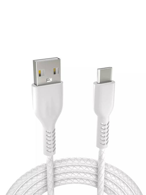 White Type-C 2.4A USB Cable - 1Mtr Edge Zapvi